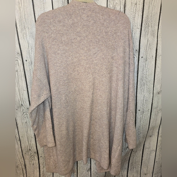 American Eagle Open Front Cardigan L/XL Blush Knit Pockets - Picture 5 of 6